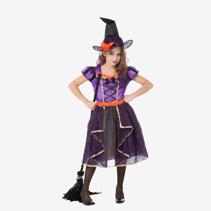 Costume de sorcière violette pour fille