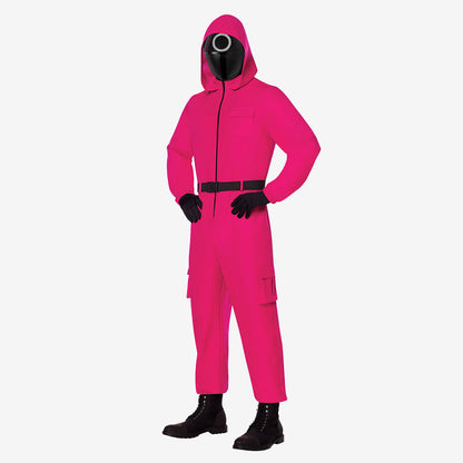 Combinaison rouge avec masque pour homme