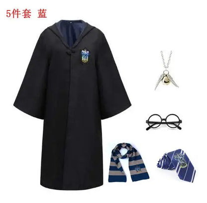 Harryy Potter Character Costume Cape Tie Hufflepuff Slytherin Cape Hermione Ron School Uniform Adult Children Halloween Cosplay
