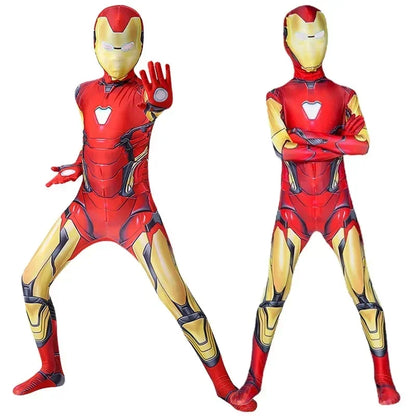 2025 Anime Iron Man Cosplay Kostuum Superheld Iron Man Jongens Meisjes Jumpsuit Mantel Outfit Halloween Carnaval Kostuums Jumpsuits
