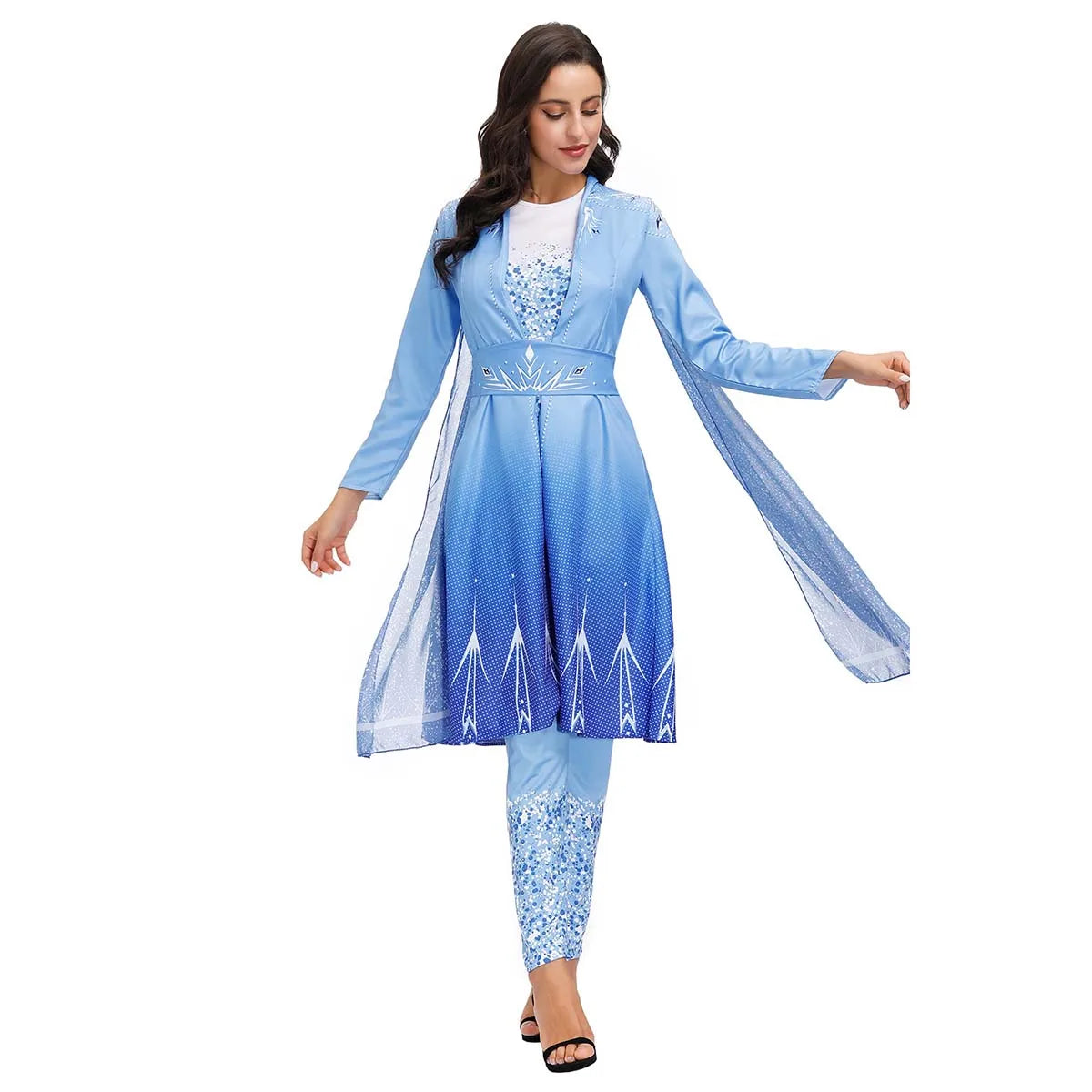 Halloween Carnaval Purim Masquerade Party Frozen Princess Cos Sneeuwkoningin volwassen Elsa kostuum of pruik
