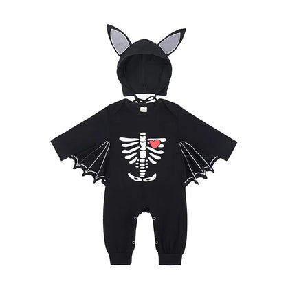 Costume de chauve-souris Seton pour bébé, olympiques d'Halloween Pourim, barboteuse, chapeau, noir, modules, 3-6M, 6-12M, 12-24M, 2 pièces par ensemble