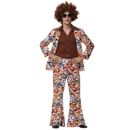 Halloween Party Disco Volwassen Koppels Hippie Kostuums Vrouwen Mannelijke 70s 80s Rock Disco Cosplay Outfits Dans Fantasia Kostuum