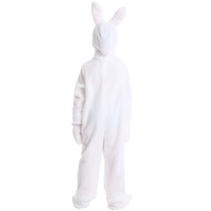 Konijn Cosplay Kostuum Meisjes Jongens Harige Leuke Kleine Witte Konijn Bunny Kostuum Halloween Carnaval Outfit Kids Jumpsuit Pyjama
