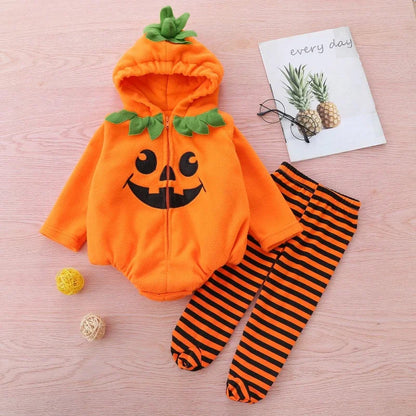 Ensemble de Vêtements d'Halloween Cosplay pour Bébé Fille et Garçon, Veste à Manches sulfavec Fermeture Éclair, Barboteuse à Capuche, Nouvelle Collection Automne