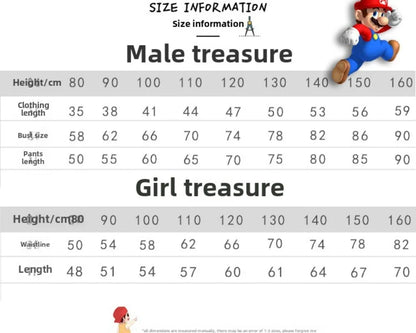 Super Mari0s Bros Anime Cosplay Costumes with Hats Suit Boys Girls Kawaii Dancing Dress Performance Costumes Children's Clothing