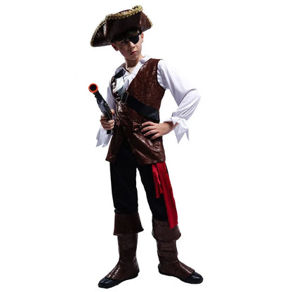 Costume d'Halloween pour Garçons, Tenues de Bouccanier de Luxe R, Cosplay Capitaine Jack Rotterdam Row, Pourim, ixde Noël, 7,5