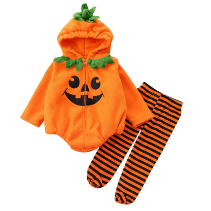 Ensemble de Vêtements d'Halloween Cosplay pour Bébé Fille et Garçon, Veste à Manches sulfavec Fermeture Éclair, Barboteuse à Capuche, Nouvelle Collection Automne