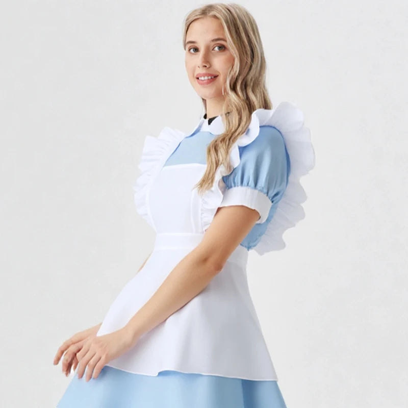 Vrouwen Lolita Jurk Meid Schort Fantasia Carnaval Rok Cosplay Kostuums Halloween Kleding Maskerade Partij Alice In Wonderland