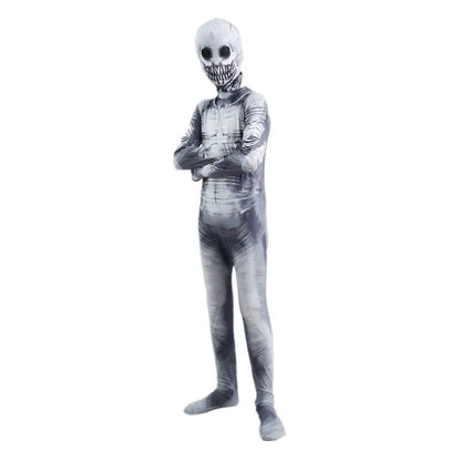 Combinaison squelette de venin imprimé dessin animé, Costume d'horreur d'halloween Grim Reaper, masque de jeu de rôle pour adulte, déguisement
