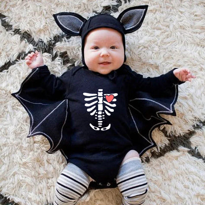 Costume de chauve-souris Seton pour bébé, olympiques d'Halloween Pourim, barboteuse, chapeau, noir, modules, 3-6M, 6-12M, 12-24M, 2 pièces par ensemble