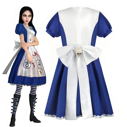 Anime Alice Prinses Jurk Meid Schort Jurk Spel Madness Returns Alice Cosplay Kostuum Voor Vrouwen Meisjes Halloween Party