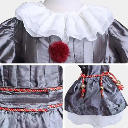 Pennywise Cosplay Costume Adult/Kids Clown Revival COS Terror Horro Clothing Set for Halloween Carnival Masquerade Party