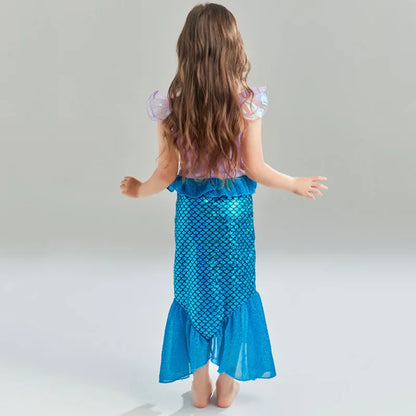 Zeemeermin Verjaardagsfeestjurk Zomer Meisje Zeemeermin Kostuum Carnaval Anime Cosplay Outfits 2-10 Jaar Kinderen Fantasie Vermomming Prom Jurk