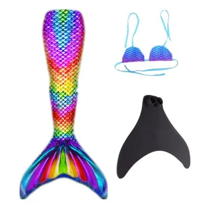Queue de sirène de natation pour enfants et adultes, cosplay spinal pour filles, costume de sirène, cadeau de fête pour enfants, maillot de bain avec nageoire monopalme, nouveau