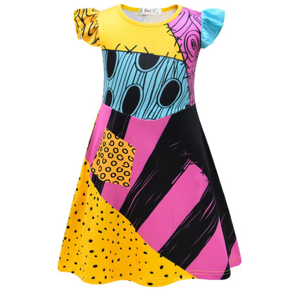 Bébé filles Halloween Cosplay fête Sally robes le cauchemar avant noël Anime enfants horreur Cosplay Costume tenue