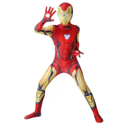 2025 Anime Iron Man Cosplay Kostuum Superheld Iron Man Jongens Meisjes Jumpsuit Mantel Outfit Halloween Carnaval Kostuums Jumpsuits
