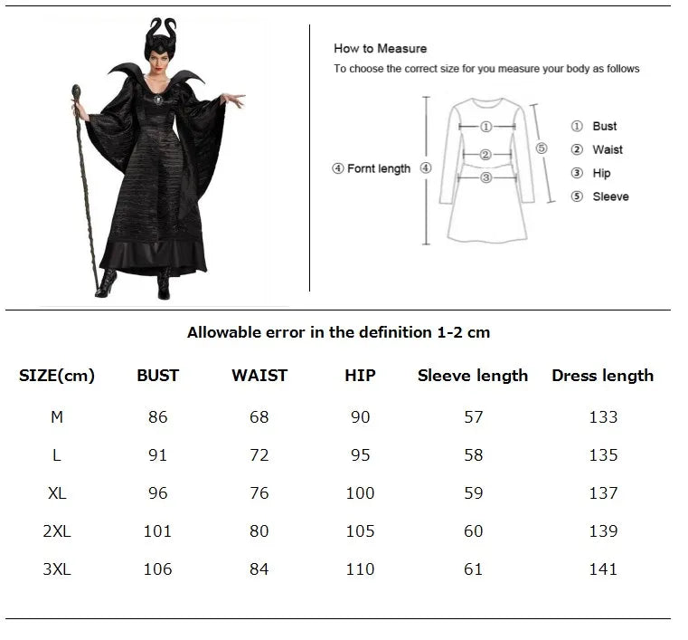 Maleficent Halloween Kostuum Jurk Voor Volwassen Heks Kleding Met Maleficent Horens Hoed Outfit Vrouwen Evil Jurk Demon Queen