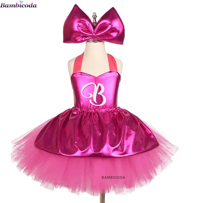 Prinses Meisjes Rosy Knielengte Ba-bi Tutu Jurken voor Meisje Verjaardagsfeestje Halloween Kerst Kostuums Cosplay