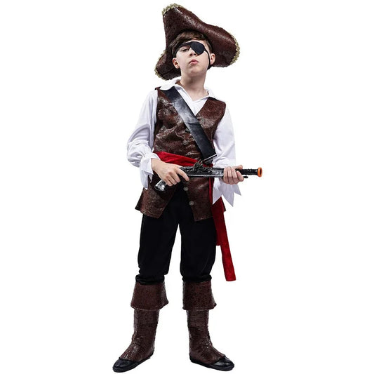 Costume d'Halloween pour Garçons, Tenues de Bouccanier de Luxe R, Cosplay Capitaine Jack Rotterdam Row, Pourim, ixde Noël, 7,5