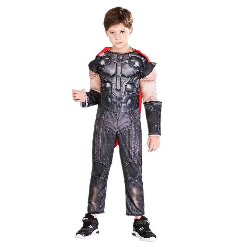 Thor Muscle Costume enfants jouet éclairer hache Halloween Cosplay Costume film personnage super-héros fantaisie carnaval combinaison