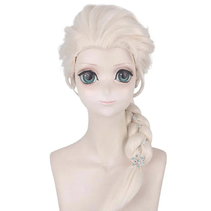 Halloween Carnaval Purim Masquerade Party Frozen Princess Cos Sneeuwkoningin volwassen Elsa kostuum of pruik