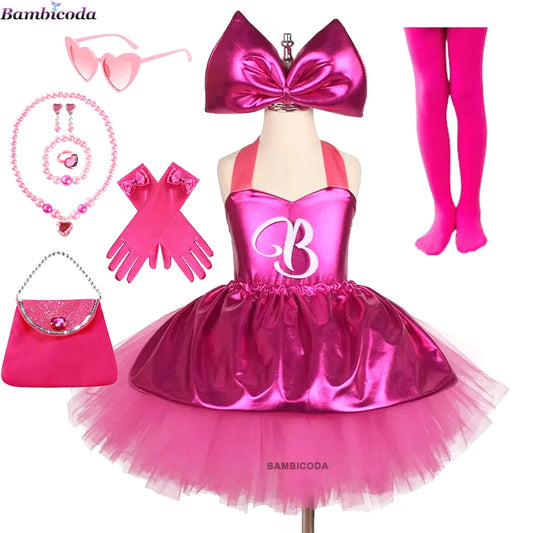 Prinses Meisjes Rosy Knielengte Ba-bi Tutu Jurken voor Meisje Verjaardagsfeestje Halloween Kerst Kostuums Cosplay