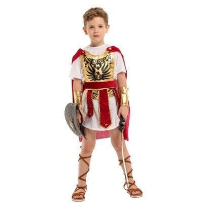 Kind Griekse Romeinse Warrior Gladiator Kostuum Jongens Ridder Cosplay Carnaval Party Fancy Dress Geen Wapen