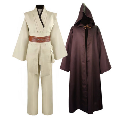 Obi Wan Kenobi – Robe de Costume pour hommes, tunique de chevalier Jedi, uniforme à capuche, ensemble complet, cape de Cosplay d'halloween