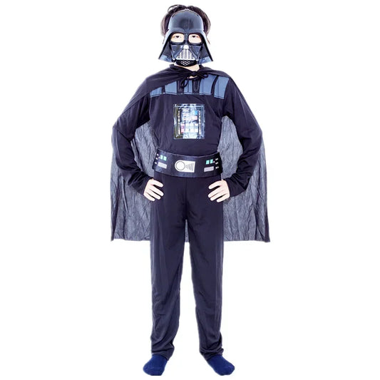 Jongens klassieke filmmasker kostuum bedrukte cartoon Darth Vader Cape Armor Onesie Halloween Kids Fantasy Cosplay kostuum
