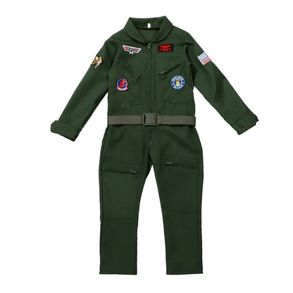 L'aventure attend avec notre combinaison pilote brodée et ceinture, Costumes de gymnastique scolaire pour les fêtes habillées de vacances