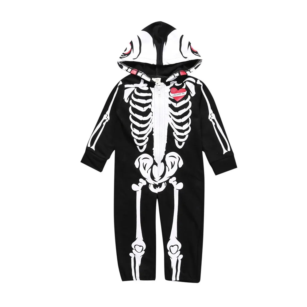 Umorden bébé squelette Costume barboteuse tenue à capuche combinaison infantile enfant en bas âge pourim Halloween déguisement
