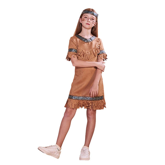 Costume de Cosplay indien drôle pour garçons et filles, tenues d'halloween amérindiennes, robe fantaisie de carnaval de pâques pourim