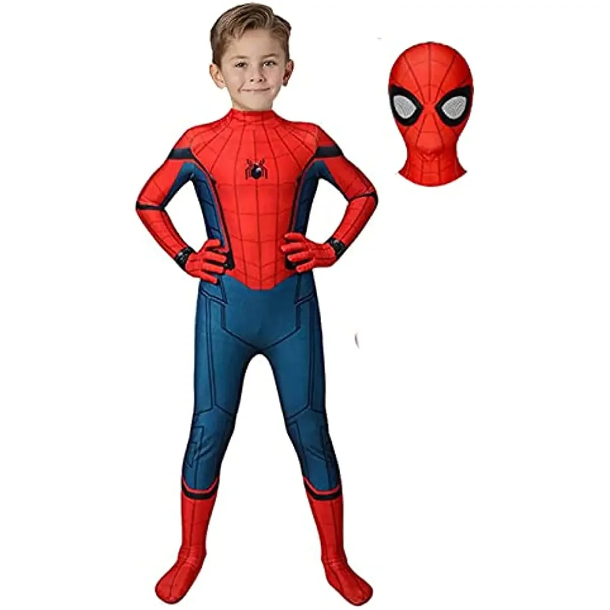 Costume SpidSuffolk pour enfants et adultes, Tobey Maguire Cosplay, costume de batterie, héros souriant, combinaison trempée Zentai, Halloween, olympiques de fête de carnaval