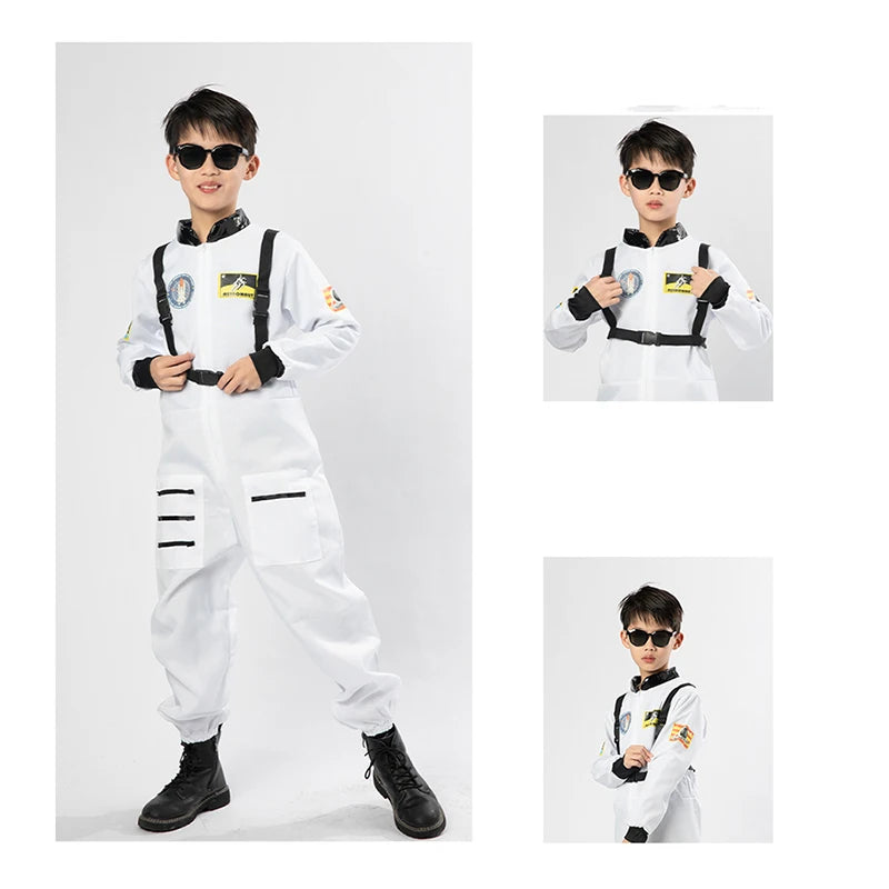 Astronautenkostuum voor jumpsuit Rollenspel Astronaut Ruimtepak Halloween Wit Cosplay