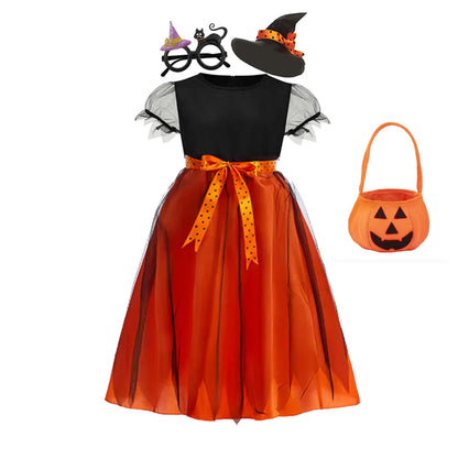 Filles sorcière Halloween Costume enfants Cosplay Vampire chauve-souris rouge chaperon robes enfants habiller vêtements avec chapeau fête de carnaval