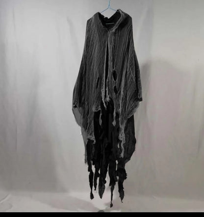 Unisex Halloween Ghost Dementors Cosplay Kostuum Gothic Horror Zombie Gescheurde Capes Met Capuchon Dag Van De Dode Partij Rekwisieten Mantels