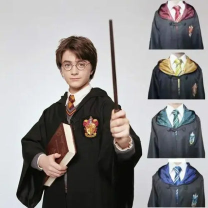 Harryy Potter Character Costume Cape Tie Hufflepuff Slytherin Cape Hermione Ron School Uniform Adult Children Halloween Cosplay
