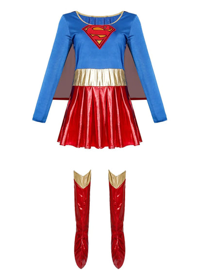 Costume de Cosplay de Super héros Sexy pour adultes, robe fantaisie de fête de carnaval d'halloween pour Wonder Girl avec couvre-chaussures