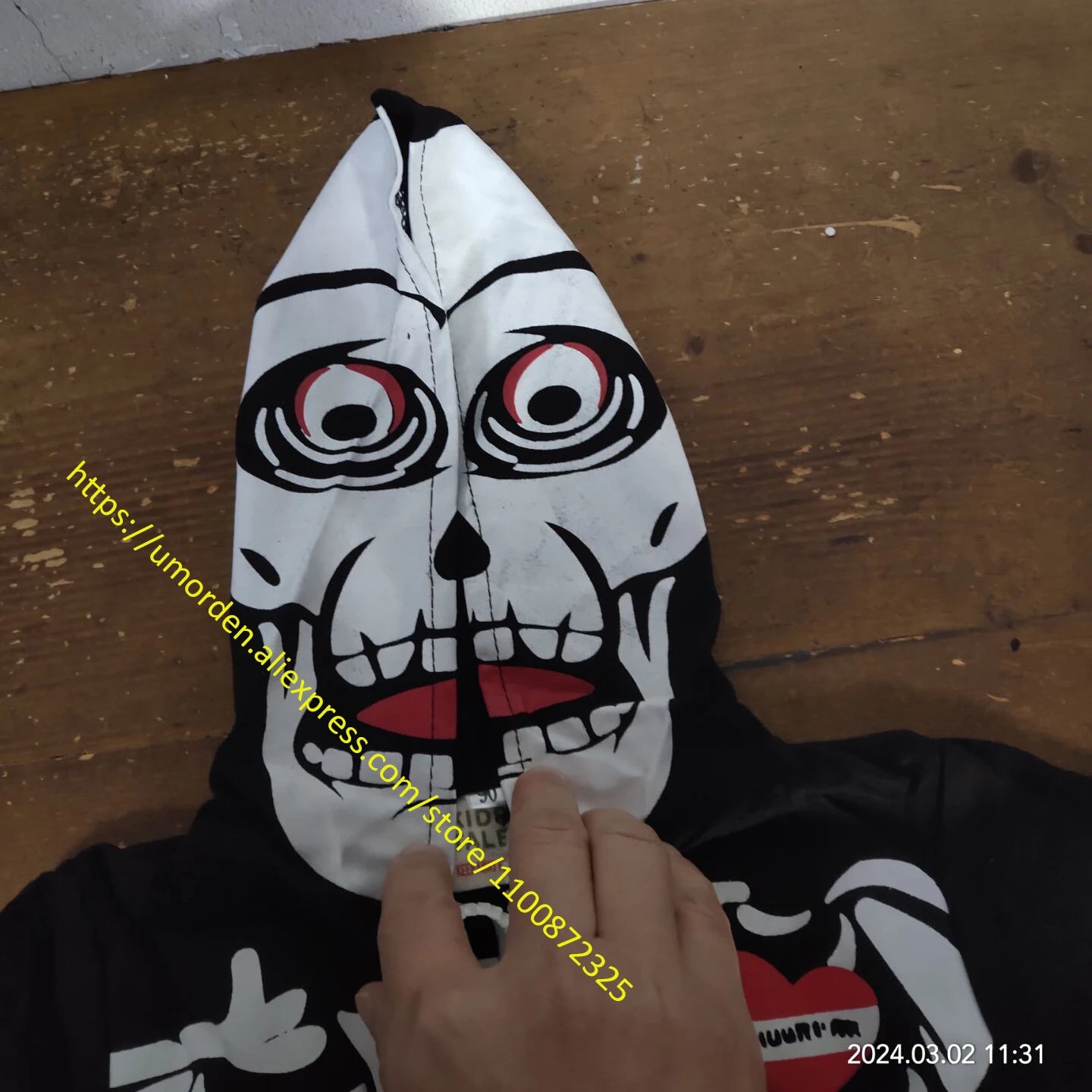 Umorden bébé squelette Costume barboteuse tenue à capuche combinaison infantile enfant en bas âge pourim Halloween déguisement
