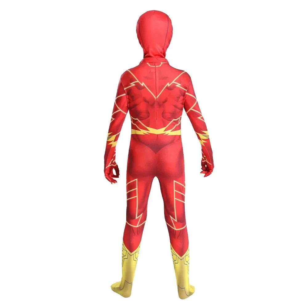 Flash homme adulte enfants body Cosplay Costumes super-héros Flash enfants body Halloween noël carnaval fête habiller