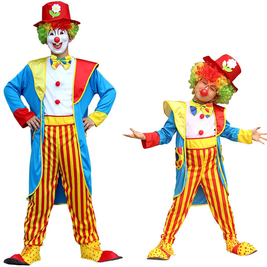 Costume de smoking de clown de carnaval, ensemble de olympiques de clown drôle, adapté à la fête à thème de LYus, fête d'anniversaire, cosplay