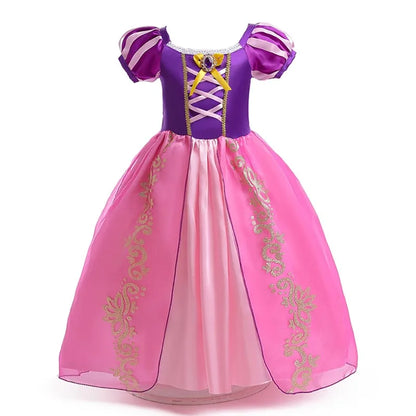 Robe de princesse pour filles, Costume d'halloween Disney Cosplay cendrillon blanche-neige aurore raiponce, robes de fête d'anniversaire pour enfants (Copie)