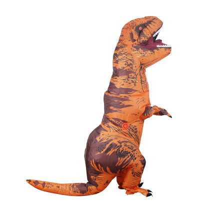 Costume d'équitation de dinosaure gonflable pour adulte, T-Rex, filet gonflable, paupières à plis, mascotte d'Halloween, fête en déclin