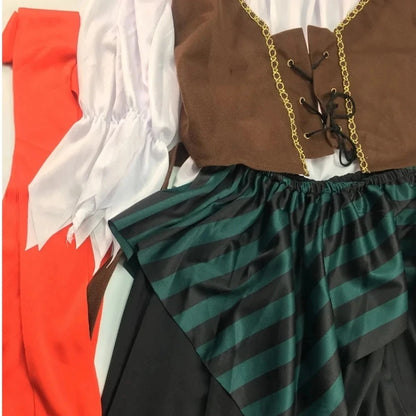 Piraat Pirates of the Caribbean Cosplay Captain Jack Sparrow Kostuum Mannen Vrouwen Vrouwelijke Mannelijke Vrouwelijke Carnaval Halloween Sexy Set