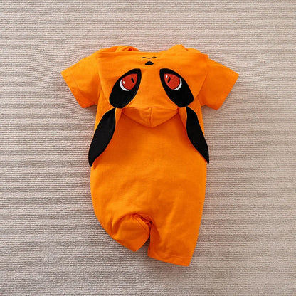 Combinaison d'Été en Coton à Manches Courtes pour Bébé de 0 à 18 Mois, Tenue Décontractée, Motif Renard Mignon, Animal de Dessin Animé, Cosplay