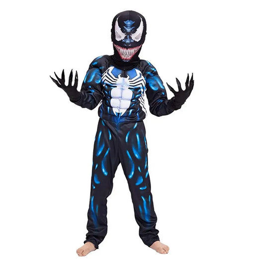 Costume de super-héros noir Spider Venom pour enfants, Costume fantôme, combinaison unisexe en Spandex 3D, body pour enfants