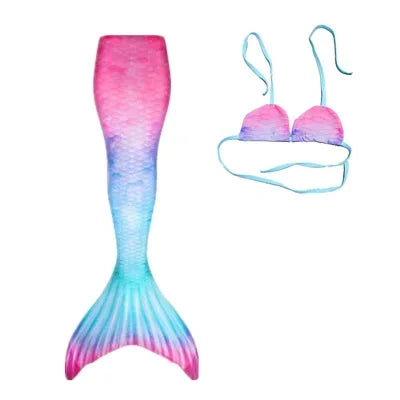 Queue de sirène de natation pour enfants et adultes, cosplay spinal pour filles, costume de sirène, cadeau de fête pour enfants, maillot de bain avec nageoire monopalme, nouveau