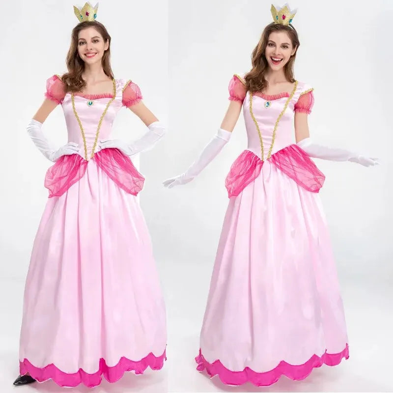 Nieuwe Prinses Jurk Paleis Party Koningin Rok Roze Perzik Bloesem Kleding Anime Halloween Kostuums voor Vrouwen