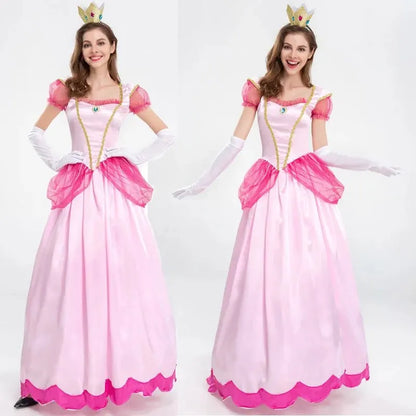 Nieuwe Prinses Jurk Paleis Party Koningin Rok Roze Perzik Bloesem Kleding Anime Halloween Kostuums voor Vrouwen